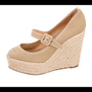 christian louboutin canvas platform espadrilles